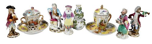 Six Piece Assembled Group of Meissen Porcelain