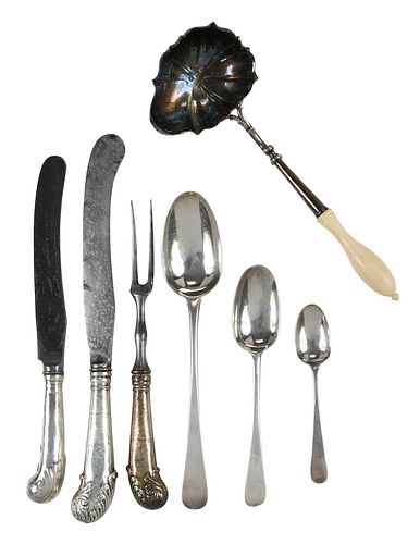 28 Pieces of 18th Century English Silver Flatware