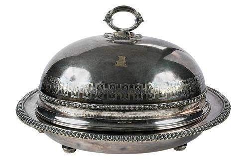 English Silver Plate Meat Cover and Tray