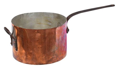 Large American Copper and Wrought Iron Pot