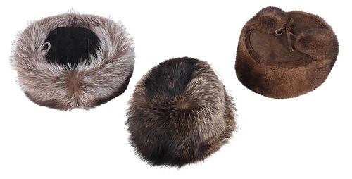 Three Fur and Leather Hats