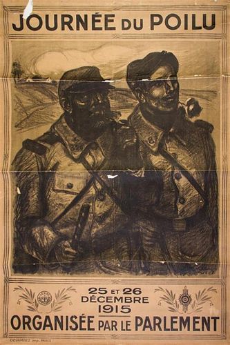 (WWI POSTERS) STEINLEN, THEOPHILE ALEXANDRE. WWI propaganda poster, Journee du Poilu.