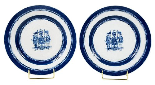 Pair of Chinese Export Armorial Plates