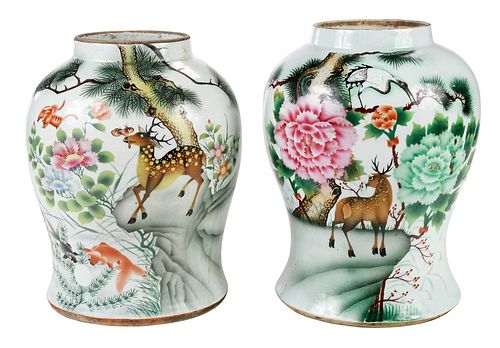 Two Chinese Republic Period Enameled Porcelain Jars