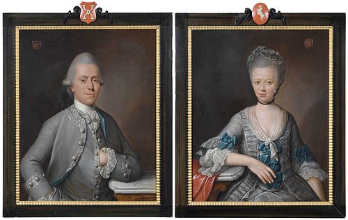 Pair of August Christian Hauck Portraits, 1772