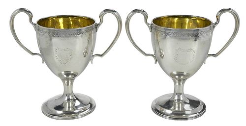 Pair of George III Irish Silver Two Handled Cups