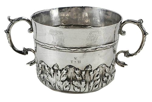 Charles II English Silver Caudle Cup