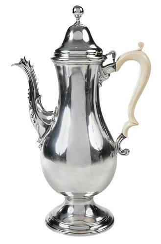 George III English Silver Coffee Pot, Hester Bateman