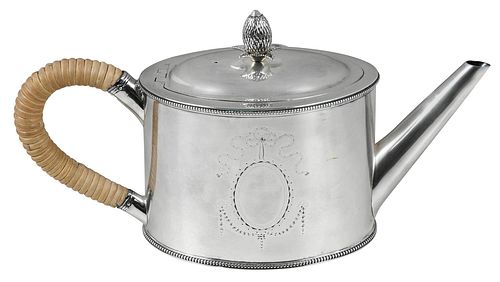 George III English Silver Teapot, Hester Bateman
