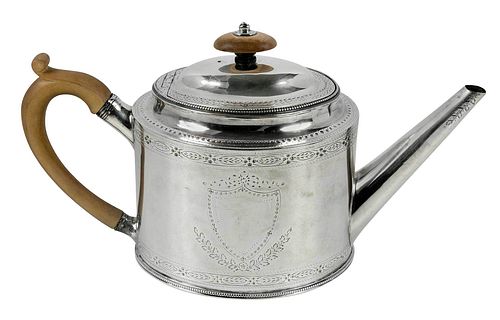 George III English Silver Teapot, Hester Bateman