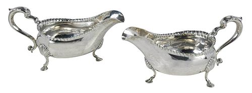Pair of George III English Silver Sauce Boats