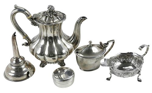Five Georgian English Silver Items