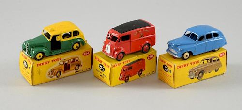 Dinky Toys Standard Vanguard Saloon, No 153, Dinky Toys Royal Mail Van, No 260 and Dinky Toys Austin