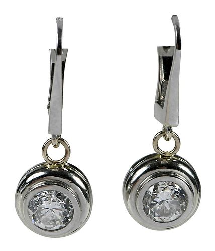 Platinum 14kt. Diamond Earrings 