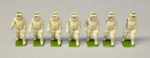 Britains-  set of seven figure in white anti- radiation suits