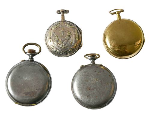 Four Open Face Pocket Watches 
