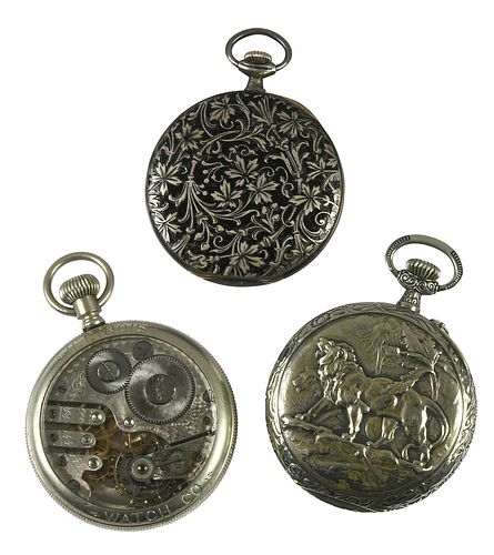 Three Open Face Pocket Watches 