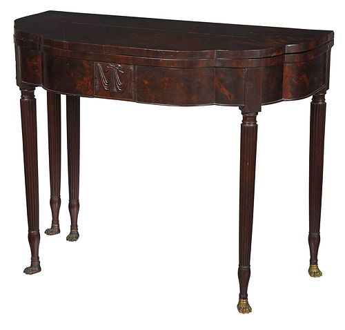 Fine New York Federal Carved Mahogany Games Table