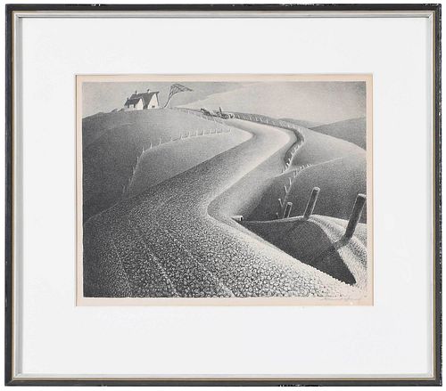 Grant Wood Lithograph, March