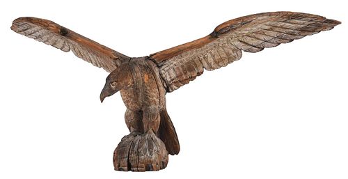 Monumental Pilot House Carved Wood Eagle
