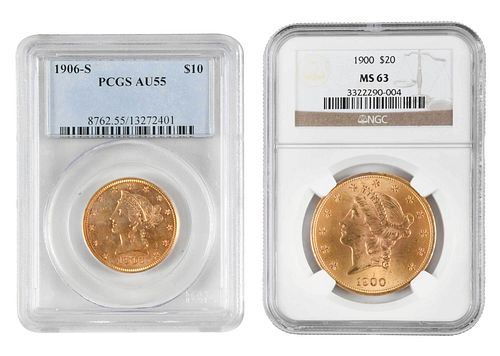 Two Graded Gold Coins 