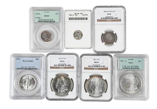 Seven Graded Coins 