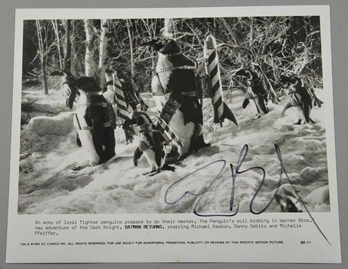 Tim Burton, Promotional Batman Returns signed 10 x 8 inch photograph.Provenance: This lot has been c