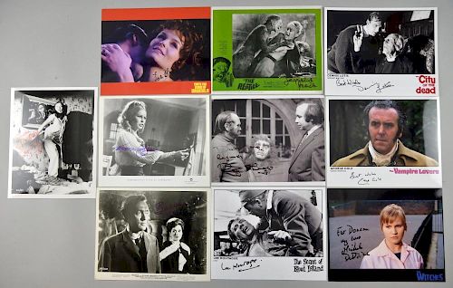 Hammer Horror, 10 signed promotional photographs including Isla Blair, Barbara Shelley, Veronica Car