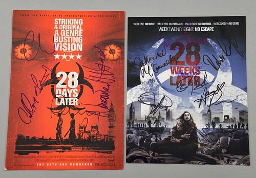 28 Days Later & 28 Weeks Later, two signed promotional items, 12 signatures in total including Danny