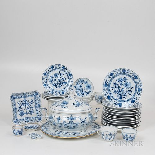 Group of Meissen Blue Onion Porcelain Tableware