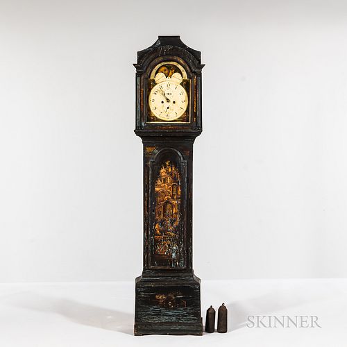 Georgian Japanned Tall Case Clock