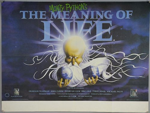 Monty Python's The Meaning of Life (1983) British Quad film poster, Universal, folded, 30 x 40 inche