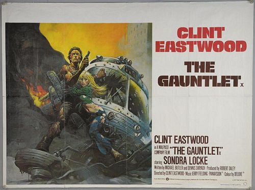 The Gauntlet (1977) British Quad film poster, starring Clint Eastwood, artwork by Frank Frazetta, fo