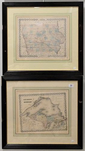 Joseph H. Colton Hand Colored Engraved Maps, Colton's Atlas of the World including Georgia, St. Louis, Iowa, Michigan, Kentucky, Florida, Minnesota, a