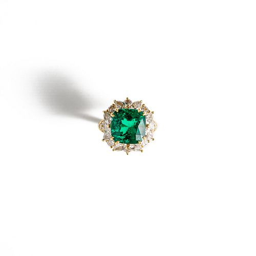 8.39 AGL Certified Colombian Emerald Ring