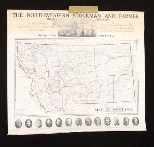 Clason's Guide Map of Montana Advertisement c 1911