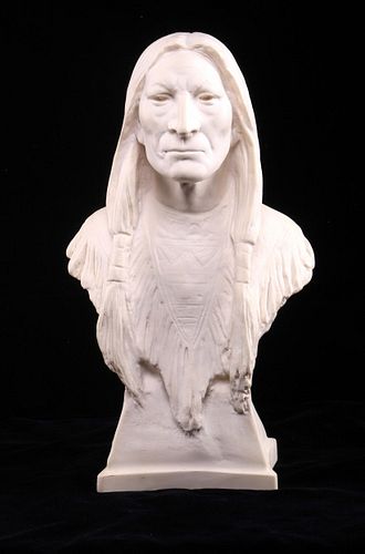 A. Gianna Alabaster Indian Bust Sculpture Statue