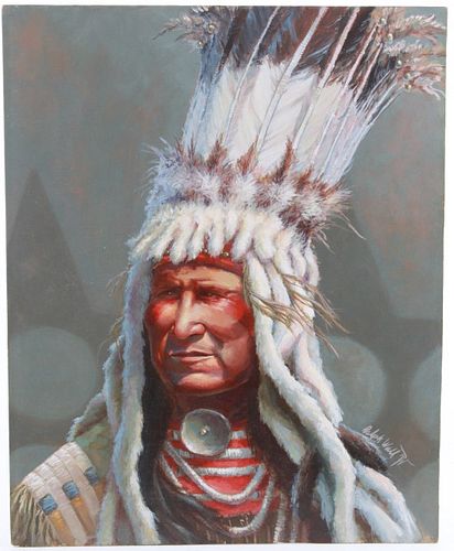 Blackfoot Bonnet Cameo by Ralph Wall c. 1975