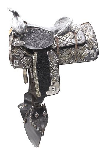 C. 1940-1950's Ted Flowers Silver Parade Saddle