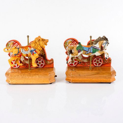 2pc Tobin Fraley Willitts Designs, Carousel Music Boxes