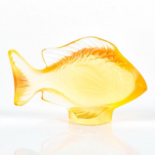 Lalique Crystal Figurine, Damsel Fish, Yellow