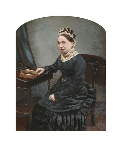 A TEXAS HERITAGE HAND-COLORED PHOTOGRAPH, "Mrs. Col. William Moody, née Pherabe Elizabeth
