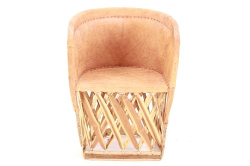 Mexican Equipale Pig Skin Barrel Lounge Chair