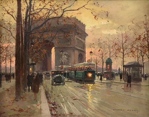 ÉDOUARD CORTÈS (French 1882-1969) A PAINTING, "Arc de Triomphe," 20TH CENTURY,