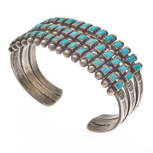 Native American Turquoise, Sterling Silver Cuff Bracelet