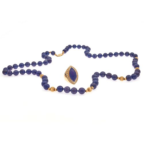 Collection of Lapis Lazuli, Diamond, 14k Jewelry