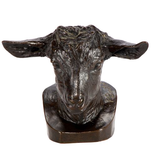 Paul Bartlett (b.1865 American) Bronze Bust of a Goat