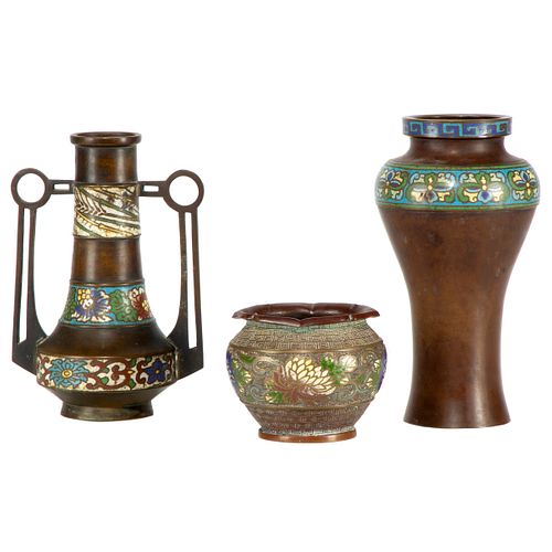 Japanese Cloisonne Bronze Vases