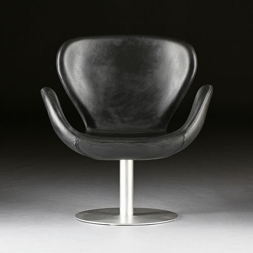 after ARNE JACOBSEN  (Danish 1902-1971)  AN ARMCHAIR, "Swan Arm Lounge Chair," LATE 20TH CENTURY,