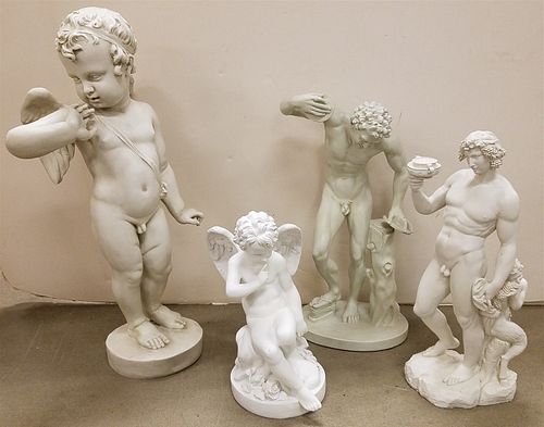 BX 4 TOSCANO POLYRESIN STATUES 30", 22 1/2", 21 1/2" AND 15"